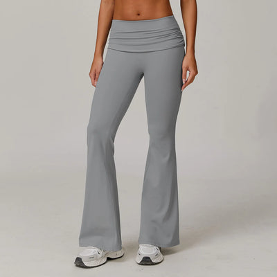 JIA High Folded Waist Wide Leg Yoga Pants