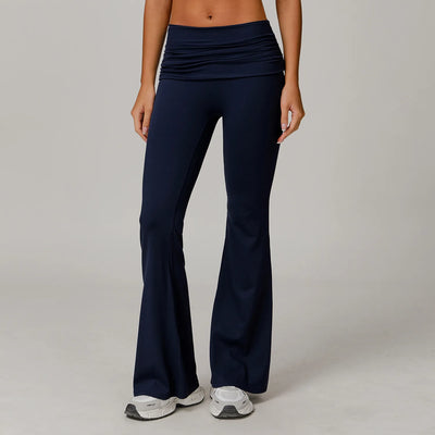 JIA High Folded Waist Wide Leg Yoga Pants