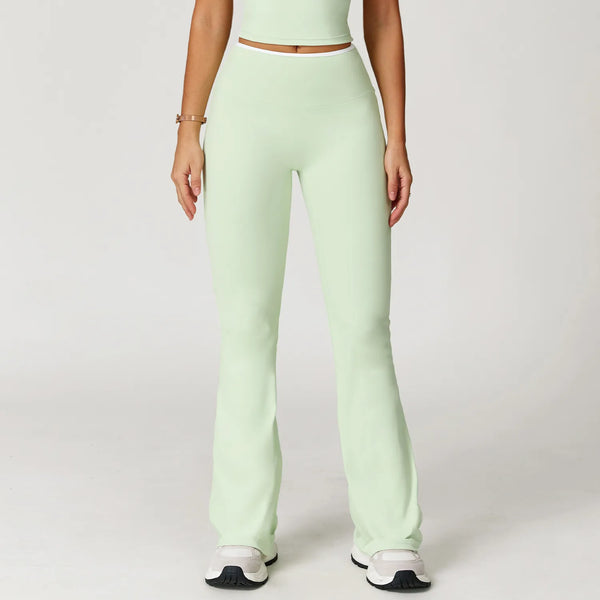 JIA High Waist Fitness Flared Yoga Pants for Women Butt Lifting Contrasting color Yoga Leggings