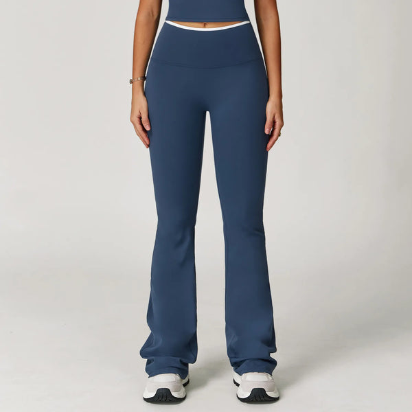 JIA High Waist Fitness Flared Yoga Pants for Women Contrasting color Yoga Leggings