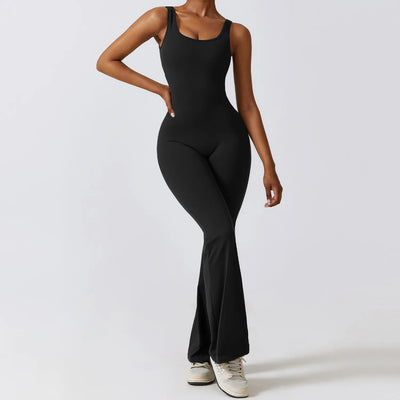 JIA Hollow Back Booty Lifting Jumpsuit for Fitness 