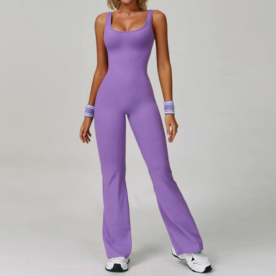 JIA Hollow Back Booty Lifting Jumpsuit for Fitness 