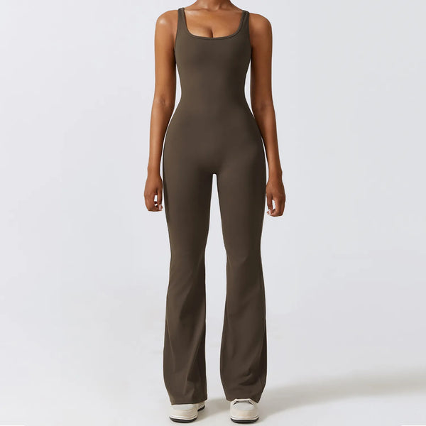 JIA Hollow Back Booty Lifting Jumpsuit for Fitness 