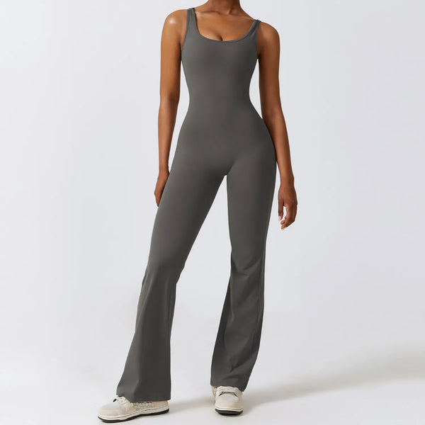 JIA Hollow Back Booty Lifting Jumpsuit for Fitness 