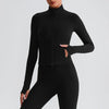 JIA Lightweight Exercise Jackets with Thumb Holes-black