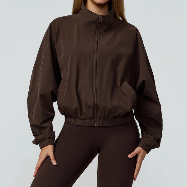 JIA Lightweight Workout Jacket with Zip Up Women'S Athletic Full Zip Jacket