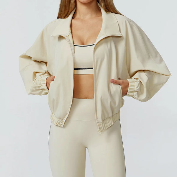 JIA Lightweight Workout Jacket with Zip Up Women'S Athletic Full Zip Jacket