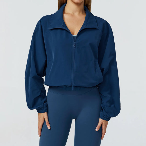 JIA Lightweight Workout Jacket with Zip Up Women'S Athletic Full Zip Jacket