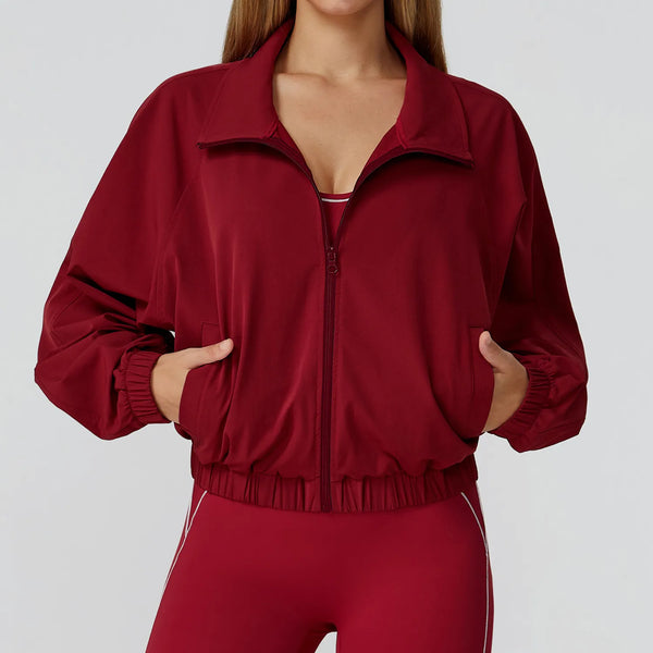 JIA Lightweight Workout Jacket with Zip Up Women'S Athletic Full Zip Jacket