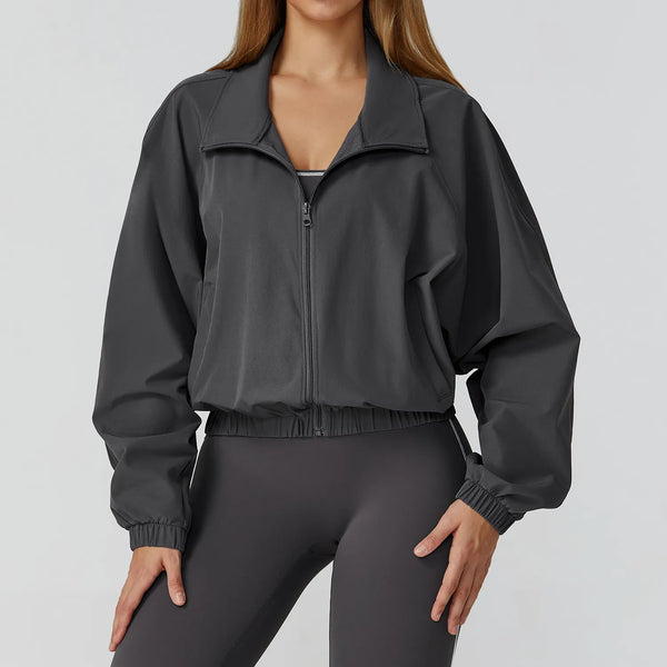 JIA Lightweight Workout Jacket with Zip Up Women'S Athletic Full Zip Jacket