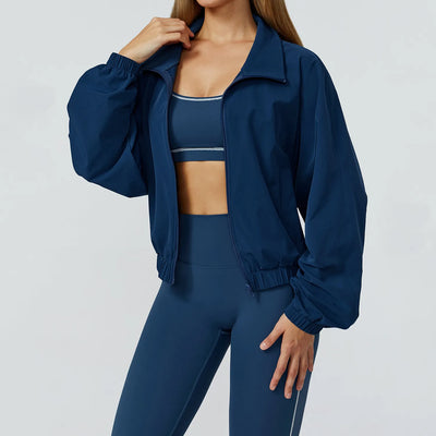 JIA Lightweight Workout Jacket with Zip Up Women'S Athletic Full Zip Jacket