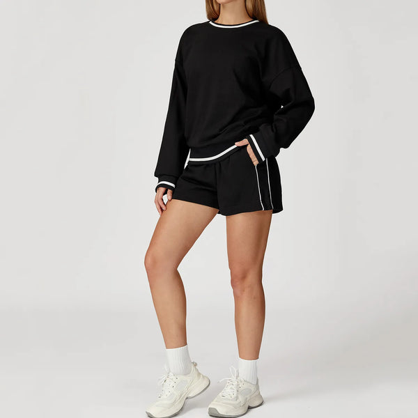 JIA Loose Fit Cargo Sweat Shorts with Pockets