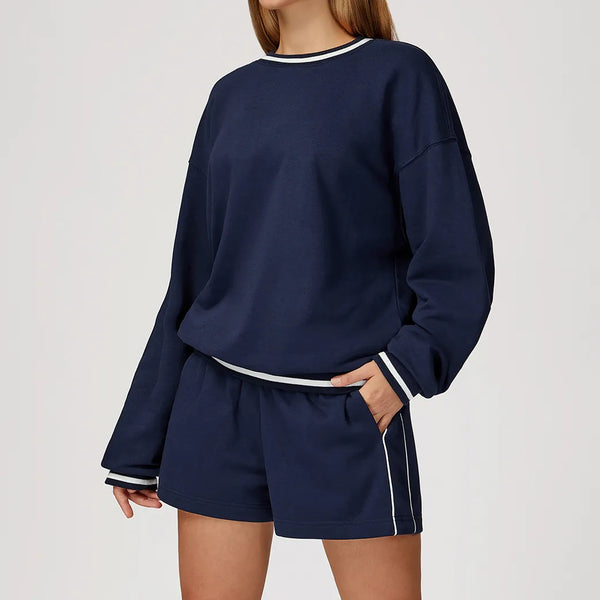 JIA Loose Fit Cargo Sweat Shorts with Pockets