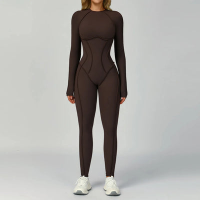 JIA One Piece Workout Bodysuit with Long Sleeve