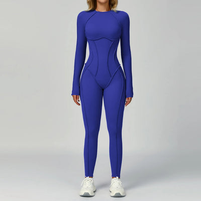 JIA One Piece Workout Bodysuit with Long Sleeve