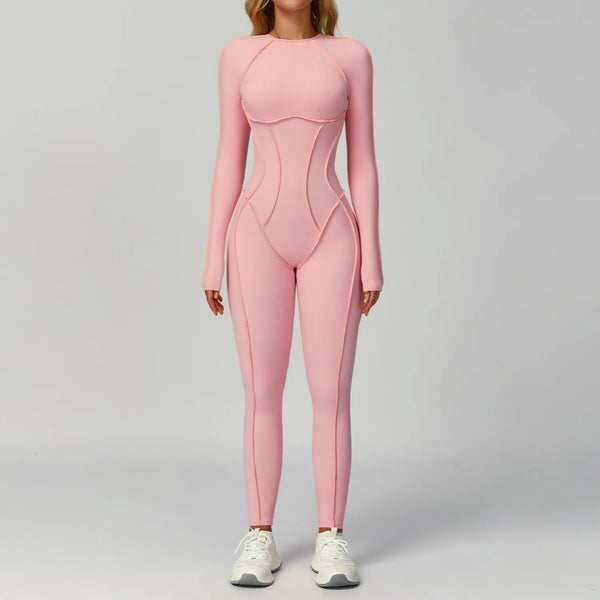JIA One Piece Workout Bodysuit with Long Sleeve