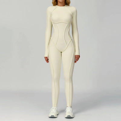 JIA One Piece Workout Bodysuit with Long Sleeve