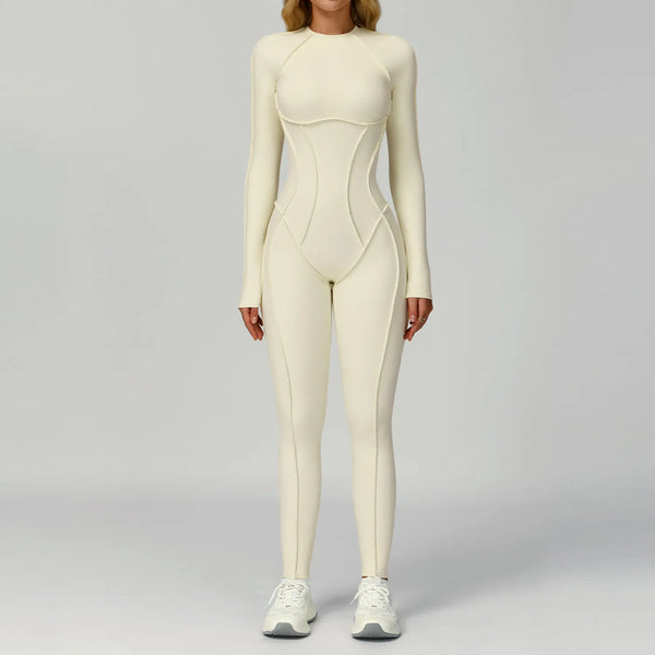 JIA One Piece Workout Bodysuit with Long Sleeve