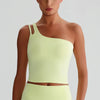 JIA One Shoulder Sports Bra Yoga Crop Tank Top for women