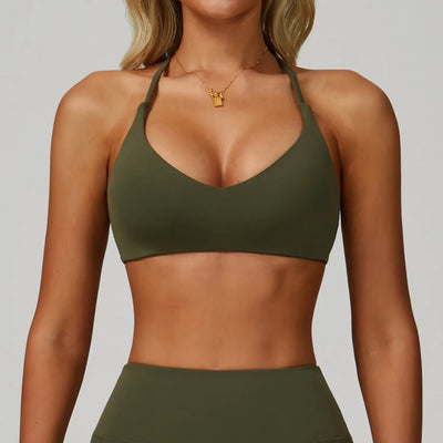 JIA Padded Athletic Bra with Cross Back 