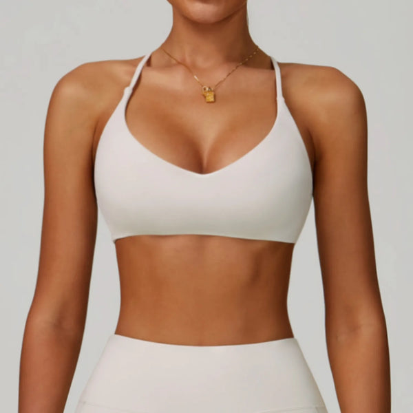 JIA Padded Athletic Bra with Cross Back 