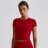 JIA Recycled Basic Shirts Short Sleeve Yoga Top​-red