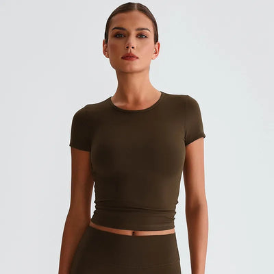 JIA Recycled Basic T Shirts Short Sleeve Yoga Top​ for Women