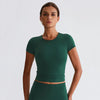 JIA Recycled Basic T Shirts Slim Fit Short Sleeve Yoga Top​s-green