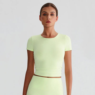 JIA Recycled Basic T Shirts Slim Fit Short Sleeve Yoga Top​s