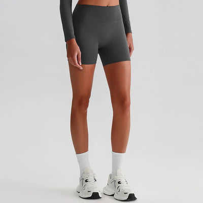 JIA Recycled Brushed Butt Lifting Workout Gym Shorts-grey