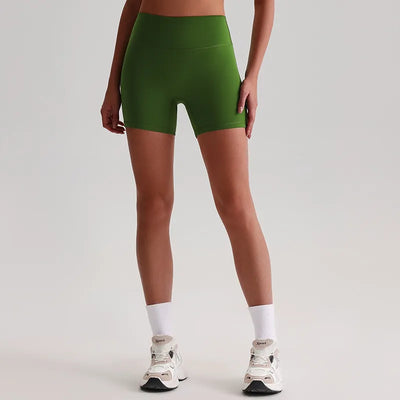 JIA Recycled Brushed Butt Lifting Workout Gym Shorts-pine green