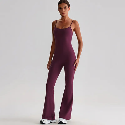 JIA Recycled Fitness Jumpsuit with Adjustable Straps-arctic plum