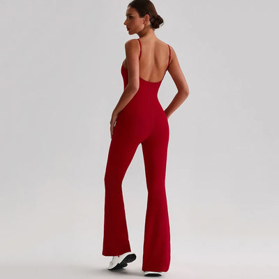 JIA Recycled Fitness Jumpsuit with Adjustable Straps-back