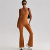 JIA Recycled Fitness Jumpsuit with Adjustable Straps-light brown