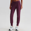 JIA Recycled Fitness Workout Running Jogger Pants with Pockets-plum