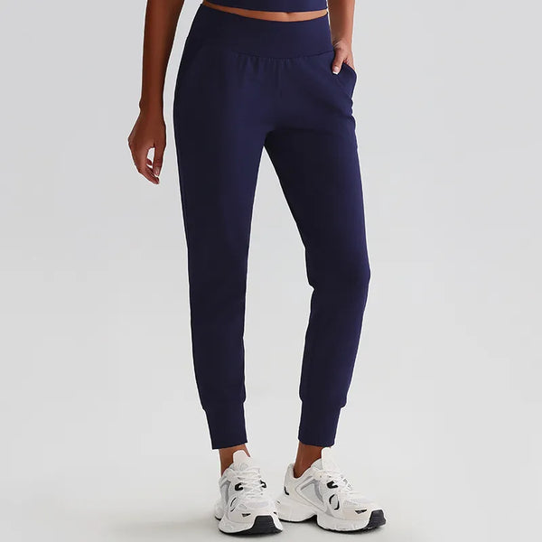 JIA Recycled Fitness Workout Running Jogger Pants with Pockets-sapphire