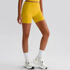 JIA Recycled High Waist Brushed Athletic Gym Bike Shorts-yellow