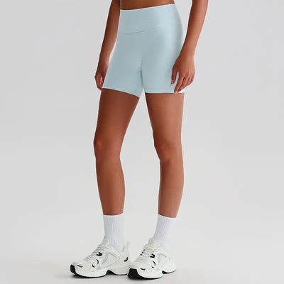 JIA Recycled High Waist Brushed Athletic Gym Shorts for Women-blue