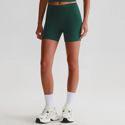 JIA Recycled High Waist Brushed Athletic Gym Shorts for Women-green