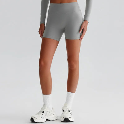JIA Recycled High Waist Brushed Athletic Gym Shorts for Women