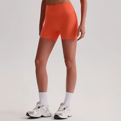 JIA Recycled High Waist Brushed Athletic Gym Shorts for Women-orange