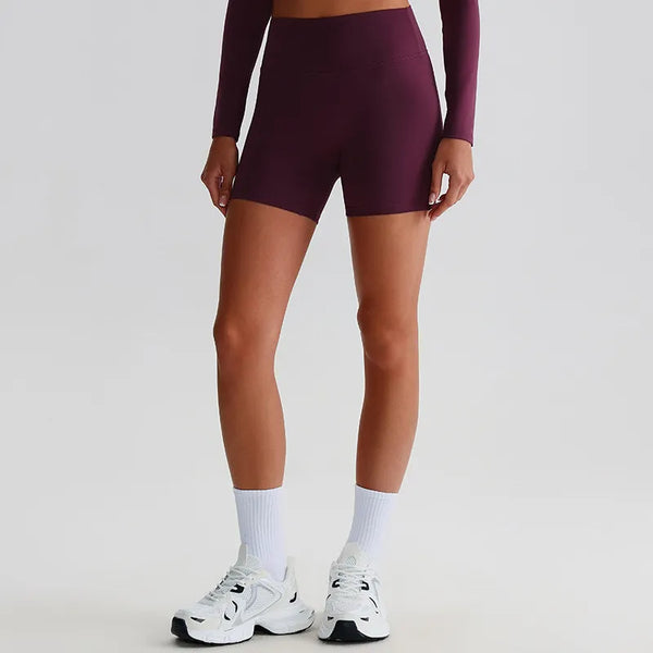 JIA Recycled High Waist Brushed Athletic Gym Shorts for Women-purple