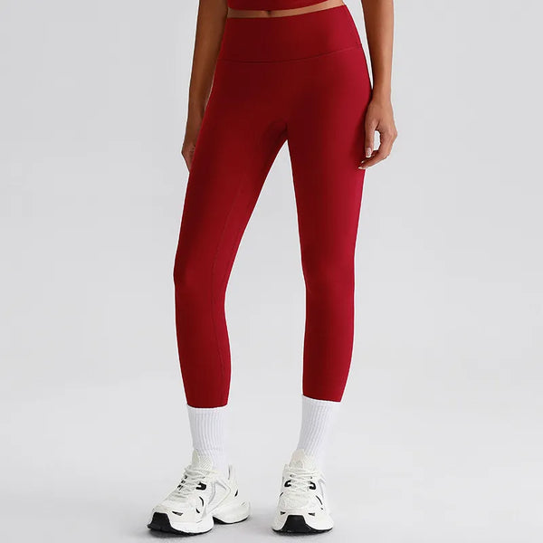 JIA Recycled High Waist Brushed Booty Lifting Yoga Pants- red