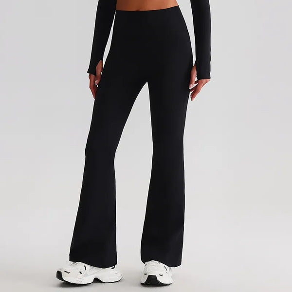 JIA Recycled High Waist Butt Lifting Flare Yoga Pants-black