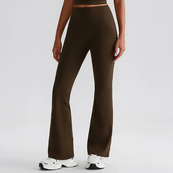 JIA Recycled High Waist Butt Lifting Flare Yoga Pants-coffee