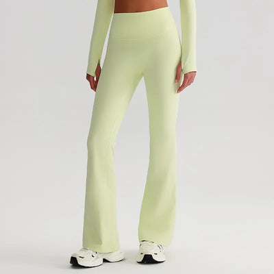 JIA Recycled High Waist Butt Lifting Flare Yoga Pants-creamy mint
