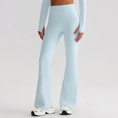 JIA Recycled High Waist Butt Lifting Flare Yoga Pants-light blue