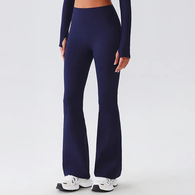 JIA Recycled High Waist Butt Lifting Flare Yoga Pants-sapphire