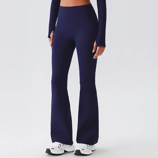 JIA Recycled High Waist Butt Lifting Flare Yoga Pants-sapphire