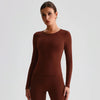 JIA Recycled Slim Fit Crew Neck Long Sleeve Yoga Top for women